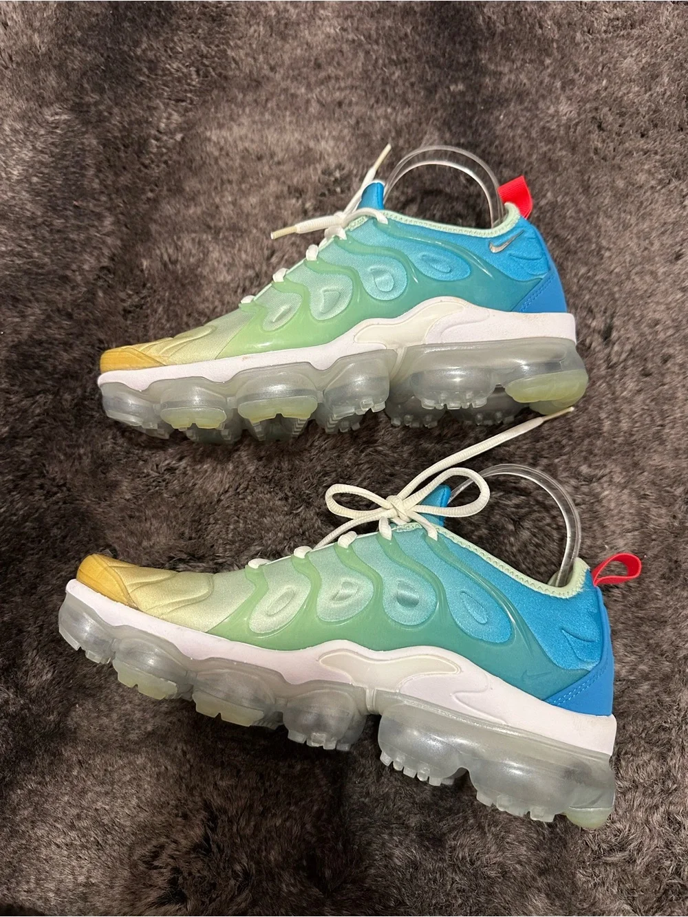 Nike Mint Foam Laser Blue Yellow Air Vapormax Plus Sneaker Sz 8.5 Streetwear